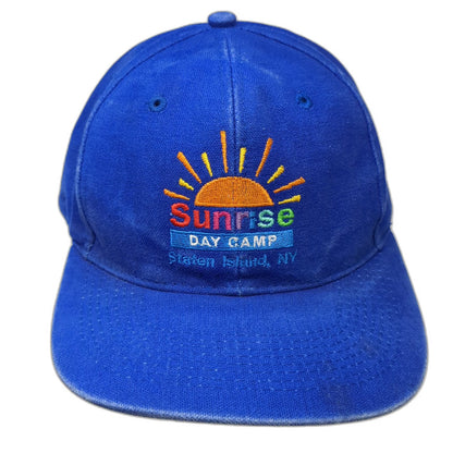 Blue Baseball Cap One Size Slideback Sunrise Day Camp Staten Island NY Logo Hat