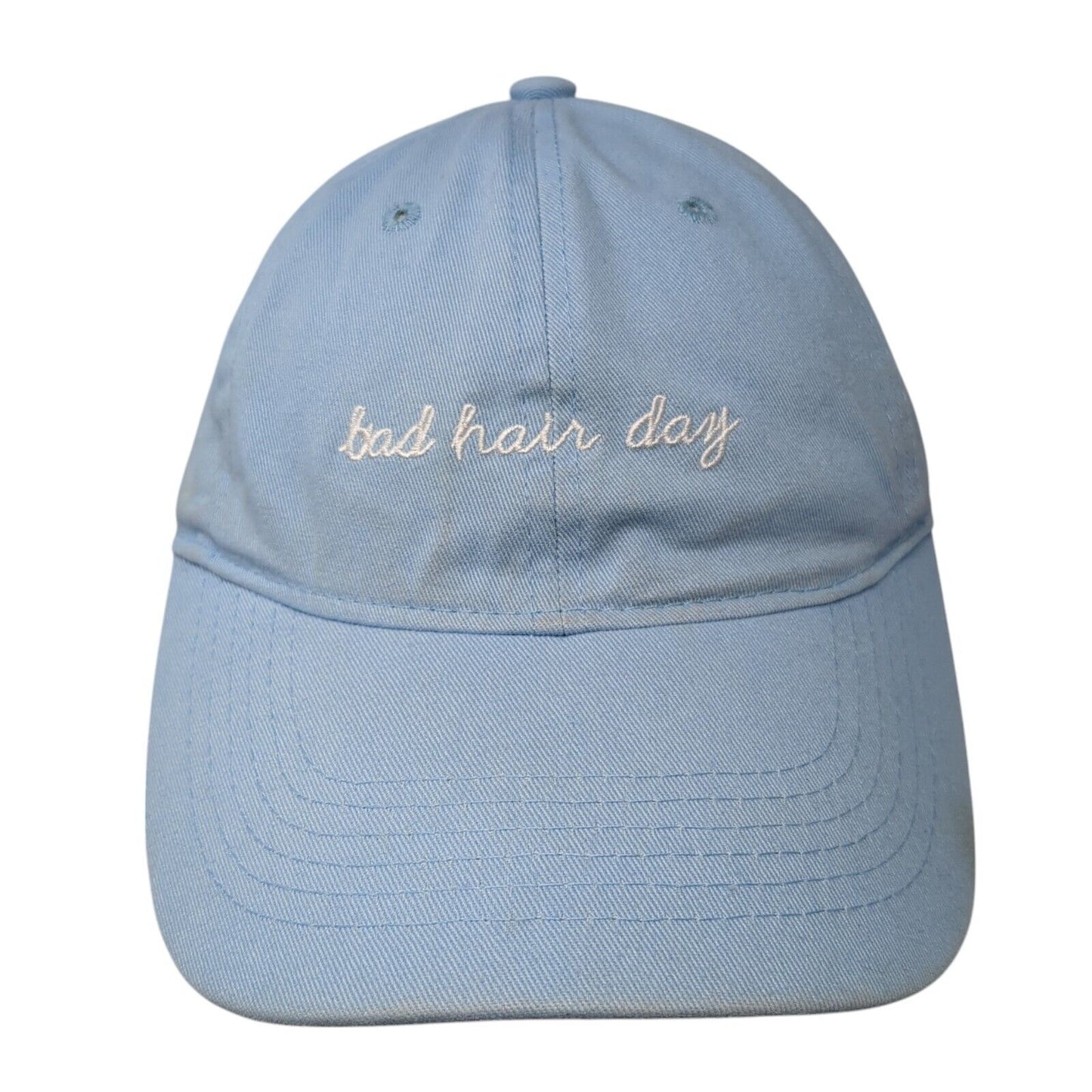 Bad Hair Day Slideback Hat Blue One Size Adjustable Embroidered 6 Panel