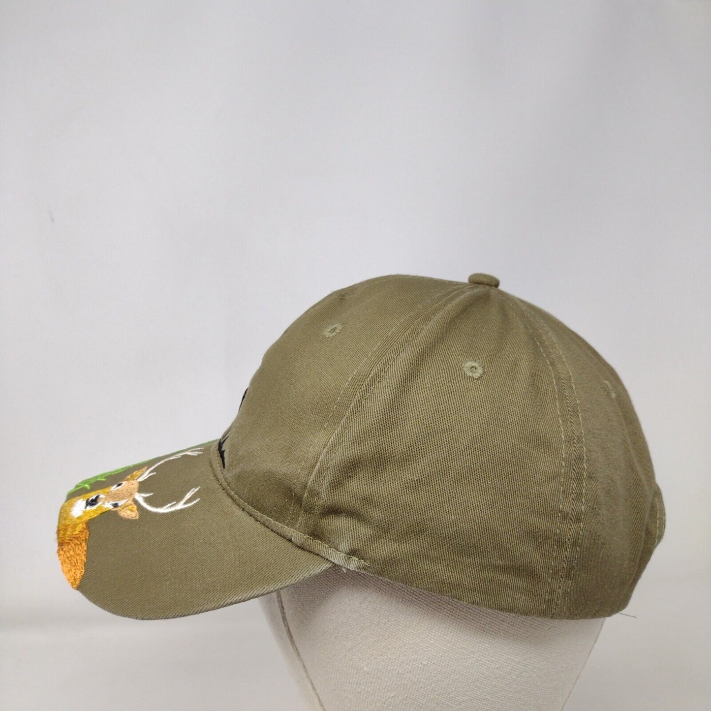 Whitetail Deer Strapback Hat Multicolor One Size Adjustable Embroidered Cotton