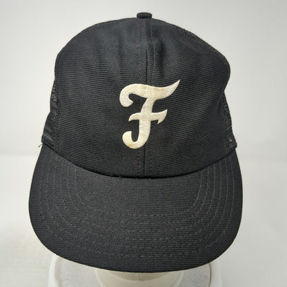 Reynolds Trucker Hat Black One Size Script F Logo Mesh Snapback Made in USA