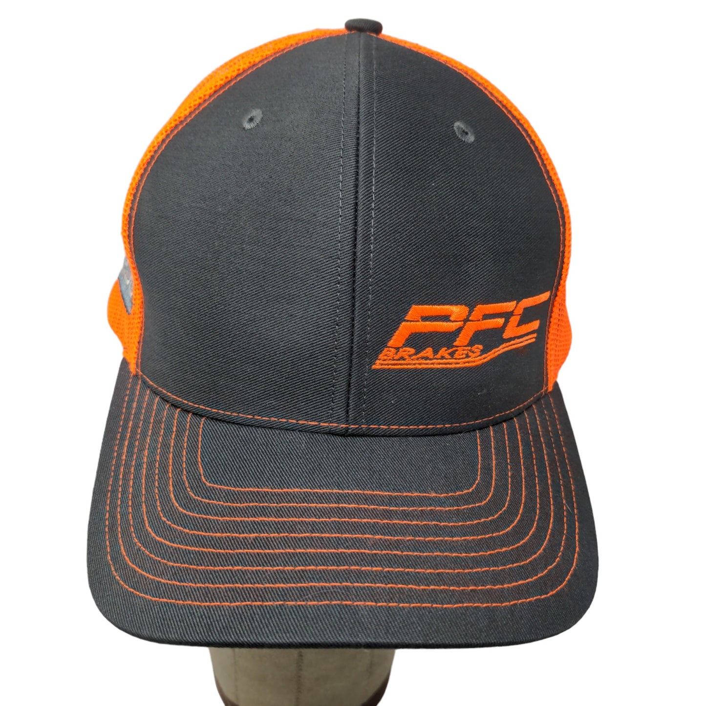 Richardson Men's Snapback Hat Gray Orange Adjustable Style 112 PFC Brakes Logo