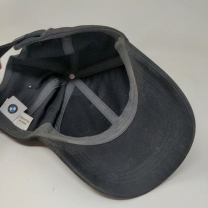 BMW Men's Slideback Hat Black Adjustable Embroidered Logo Car