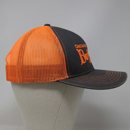 Outdoor Cap Trucker Hat Gray Orange OSFM Mesh Snapback Ontario Building Center