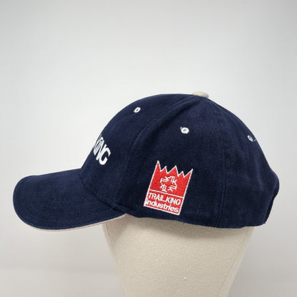 Trail King Strapback Hat Blue One Size Adjustable Embroidered Patriotic Cotton