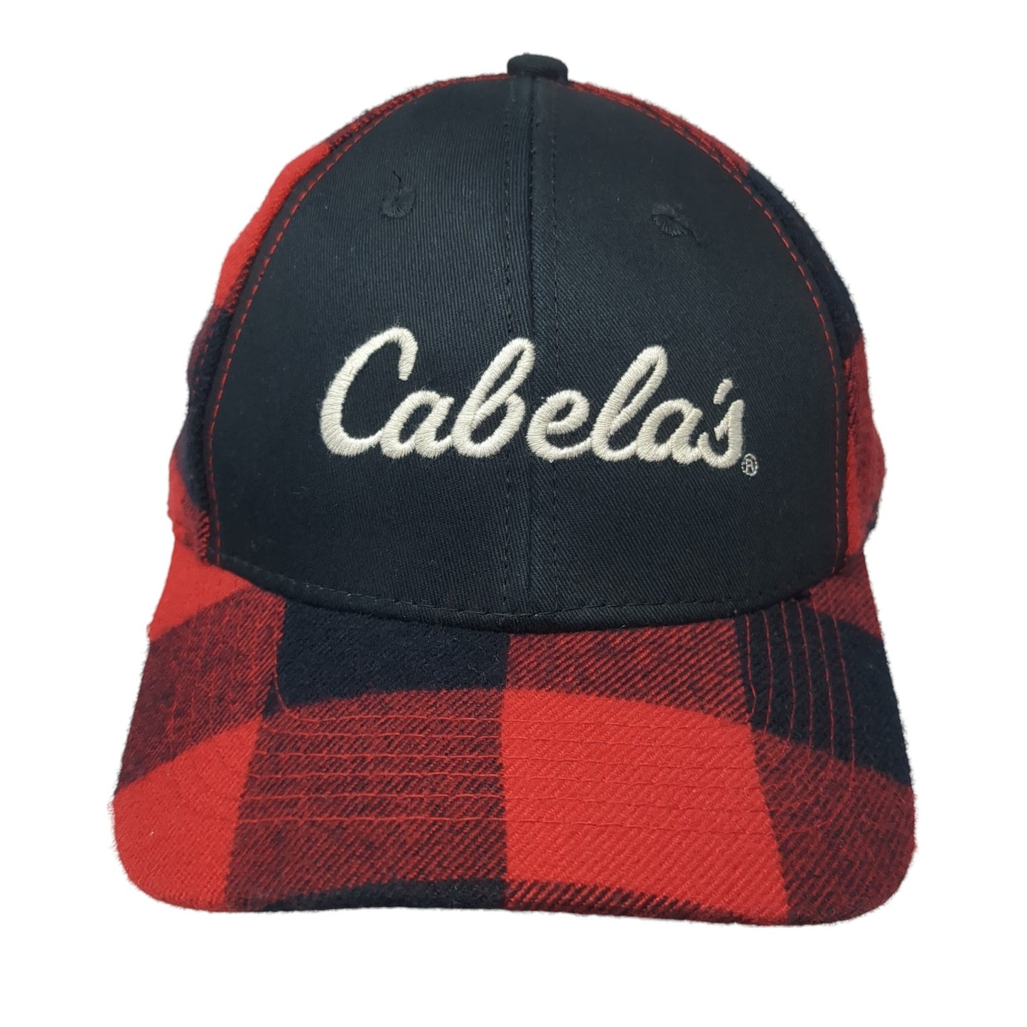 Cabela's Spell Out Snapback Hat Multicolor One Size Plaid Embroidered
