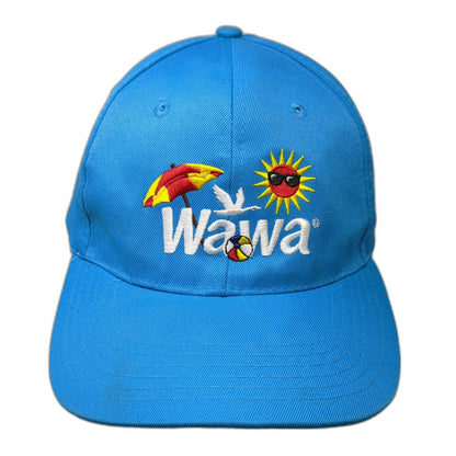 Wawa Hat Baseball Cap Blue One Size Beach Sun Umbrella Logo Polyester Strapback