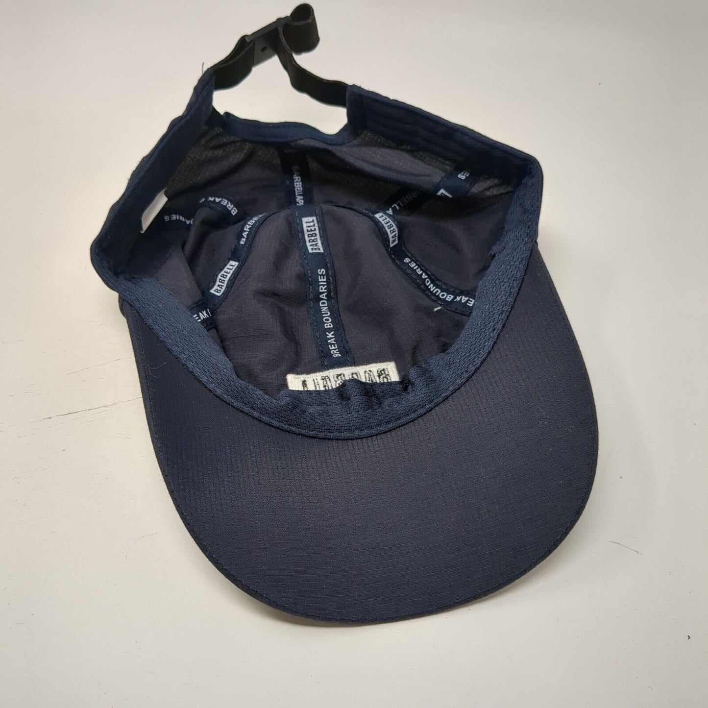 Barbell Strapback Hat Blue One Size Adjustable Embroidered 6 Panel