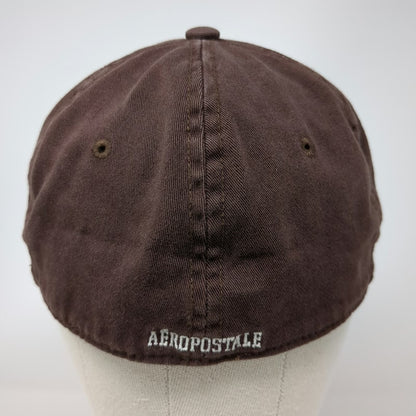 Aeropostale 87 Baseball Cap Brown XL Distressed Brim Aero Underbill Hat