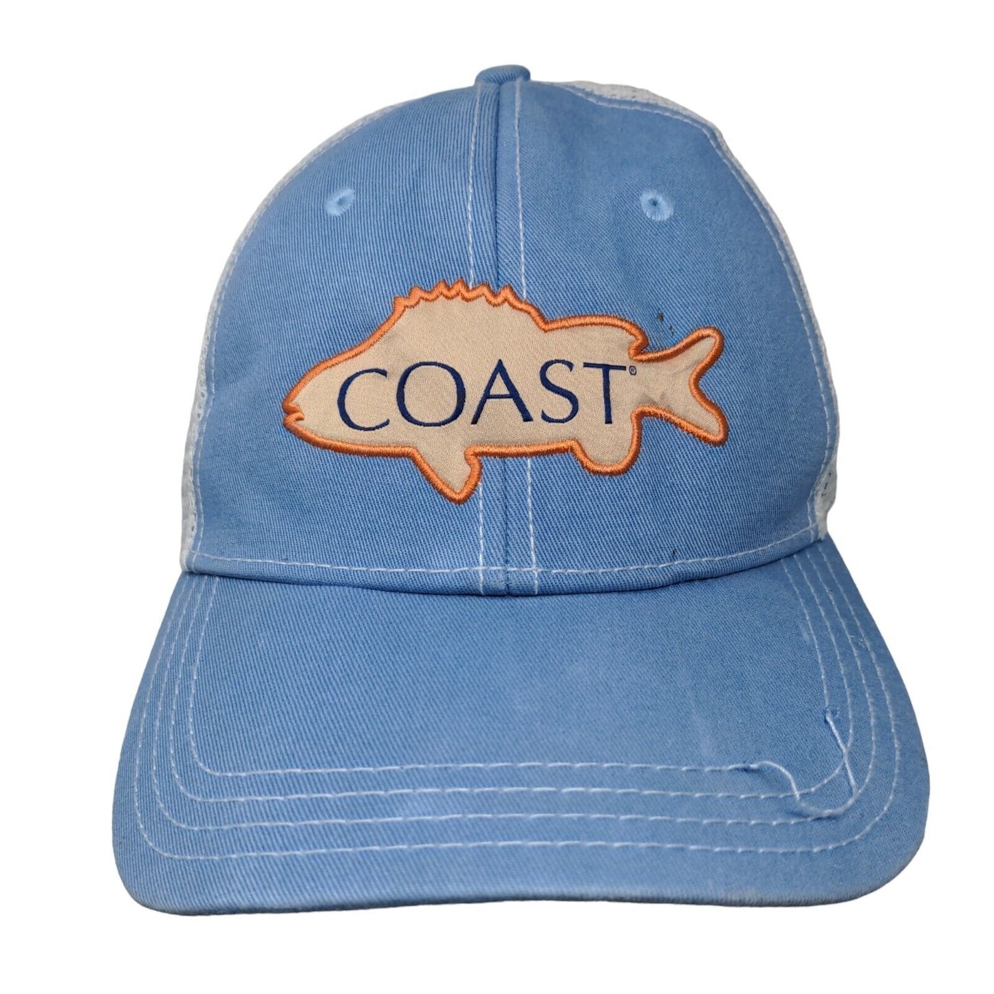 Coast Fish Snapback Mesh Back Trucker Hat Blue OSFM Colorblock