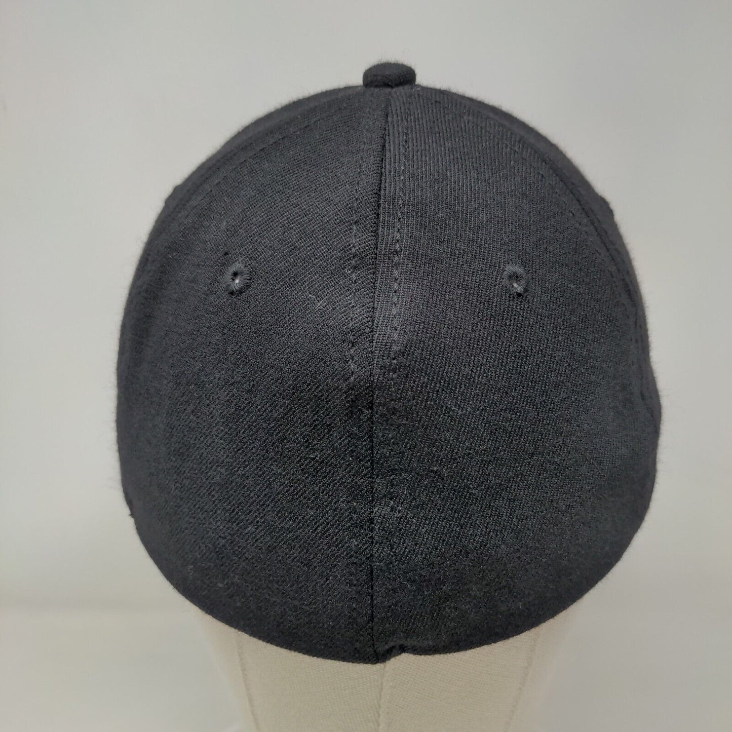 Otto Flex Fitted Hat Black Large-XL Solid 6 Panel Vent Holes Blank