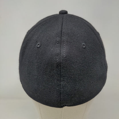 Otto Flex Fitted Hat Black Large-XL Solid 6 Panel Vent Holes Blank