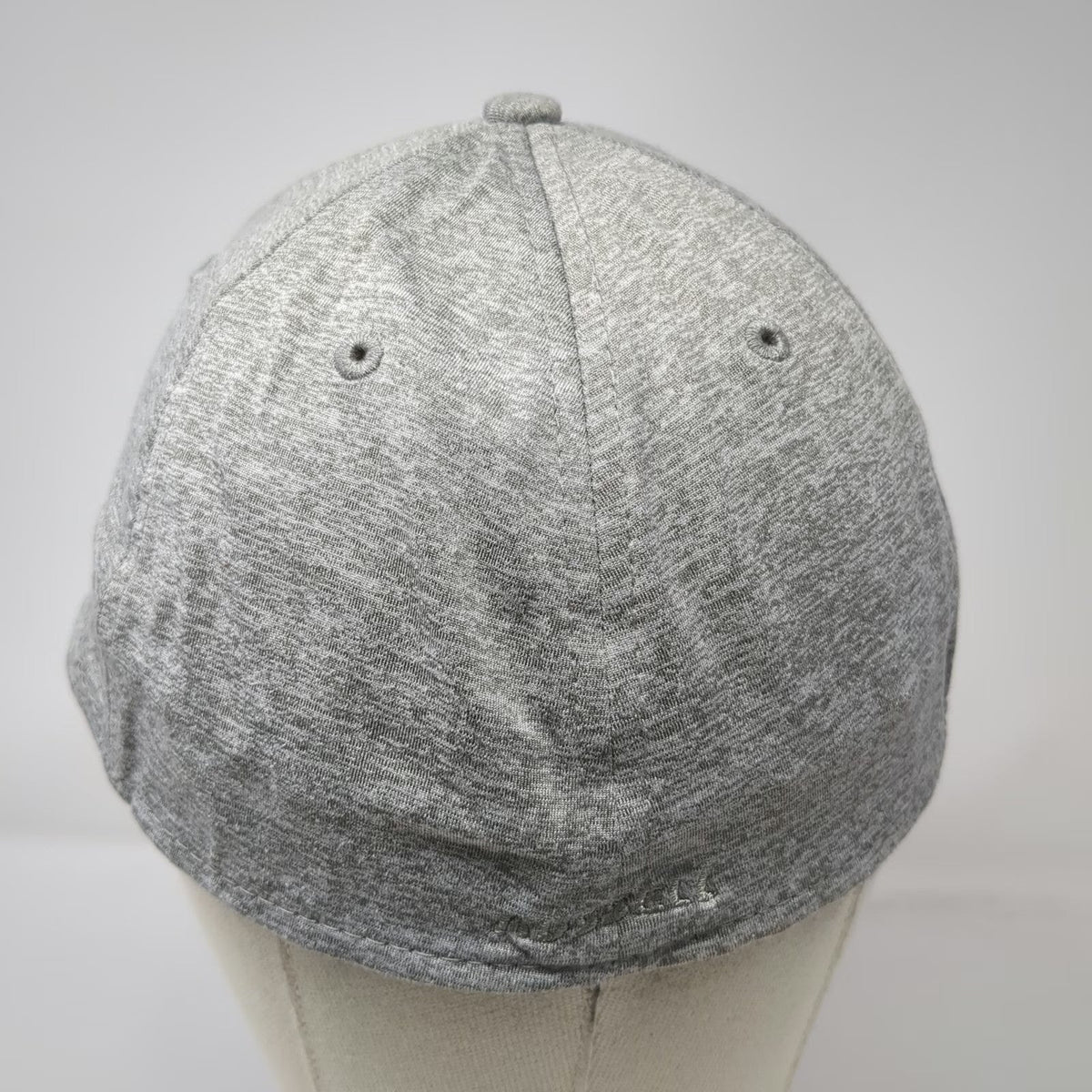 Russell Baseball Cap Gray XL Fitted Stretch Heathered Curved Brim Logo Hat
