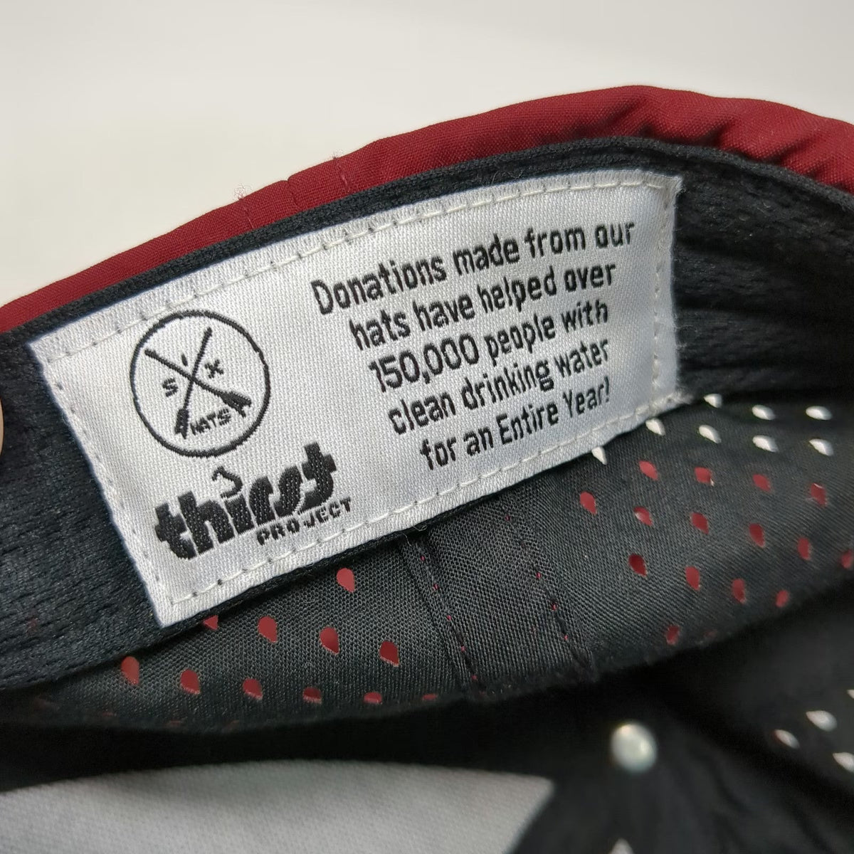 Six Hats Trucker Hat Red One Size Rope Laser Cut Snapback Thirst Project Arrows