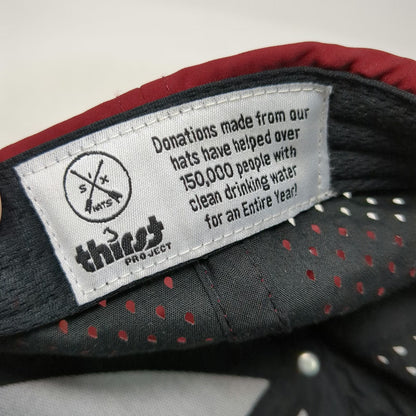 Six Hats Trucker Hat Red One Size Rope Laser Cut Snapback Thirst Project Arrows