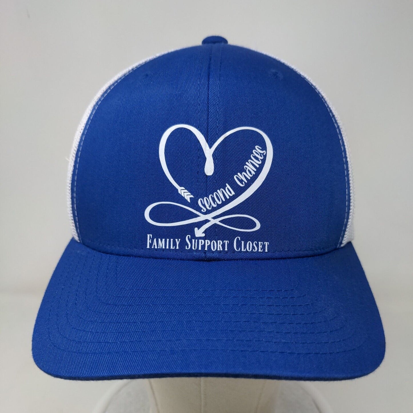 Second Chance Family Support Closet Snapback Hat One Size Blue Mesh Back