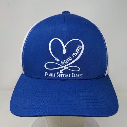 Second Chance Family Support Closet Snapback Hat One Size Blue Mesh Back
