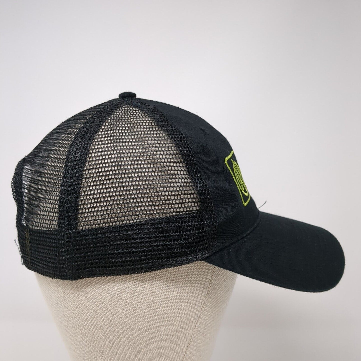 Crooked Fence Brewing Snapback Trucker Hat Black One Size Mesh Back