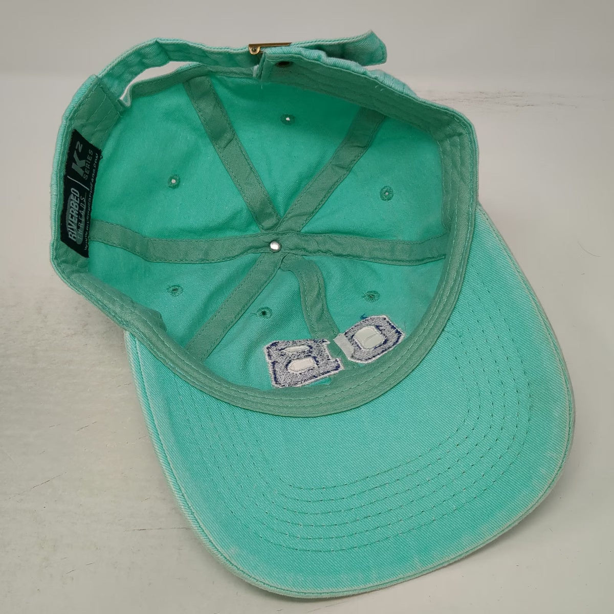 Riverbed Threads Baseball Cap Blue One Size Orange Beach OB Strapback Hat Cotton