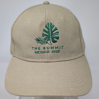 Avery Dennison Summit Mexico 2025 Baseball Cap Beige One Size Hat Leaf Graphic
