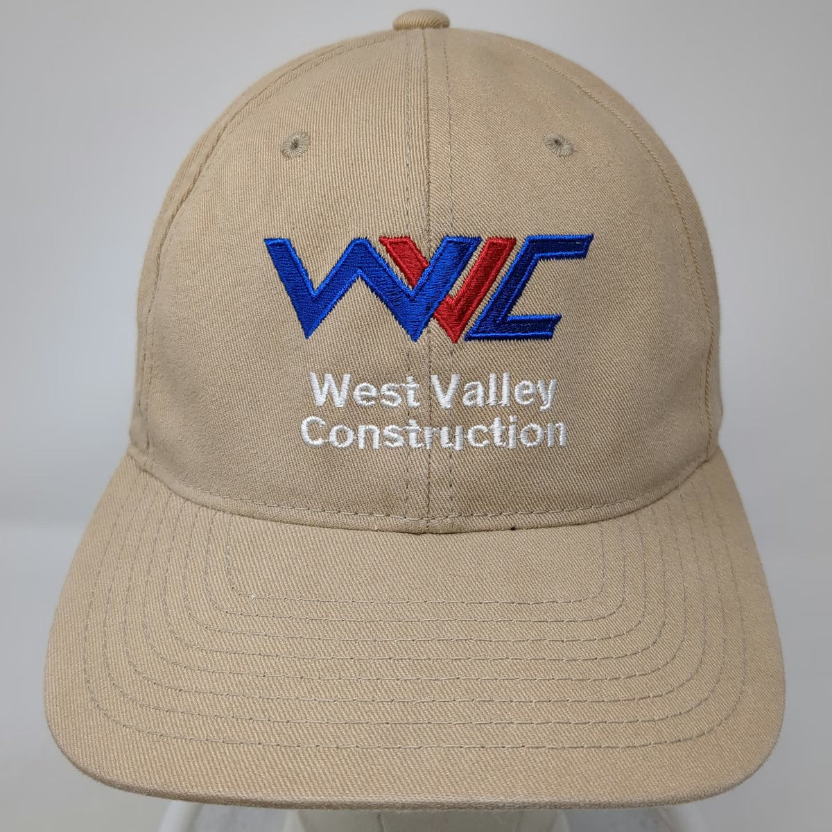 Port Authority Baseball Cap Beige XL West Valley Construction WVC Flexfit Hat