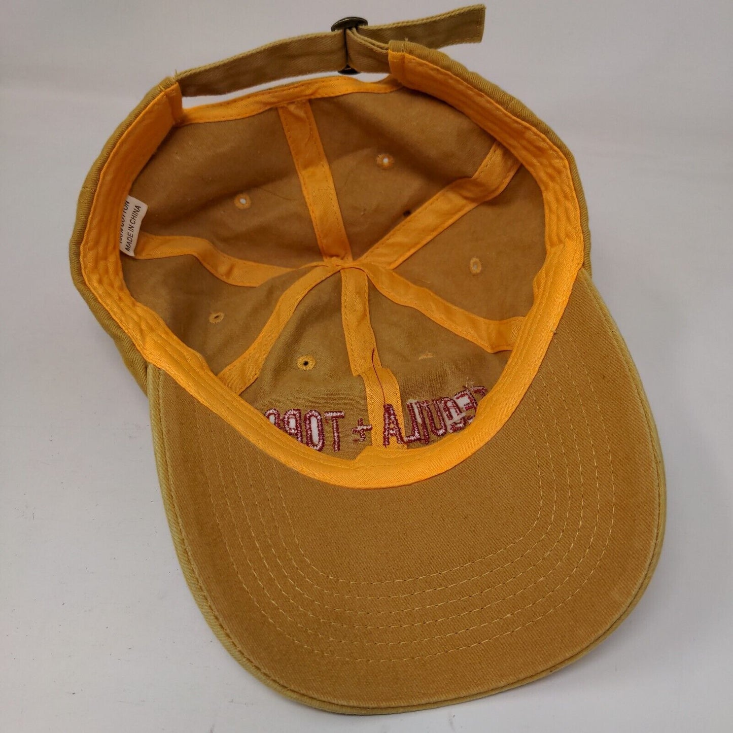 Tequila + Topo Slideback Hat Tan One Size Adjustable Embroidered 6 Panel Cotton
