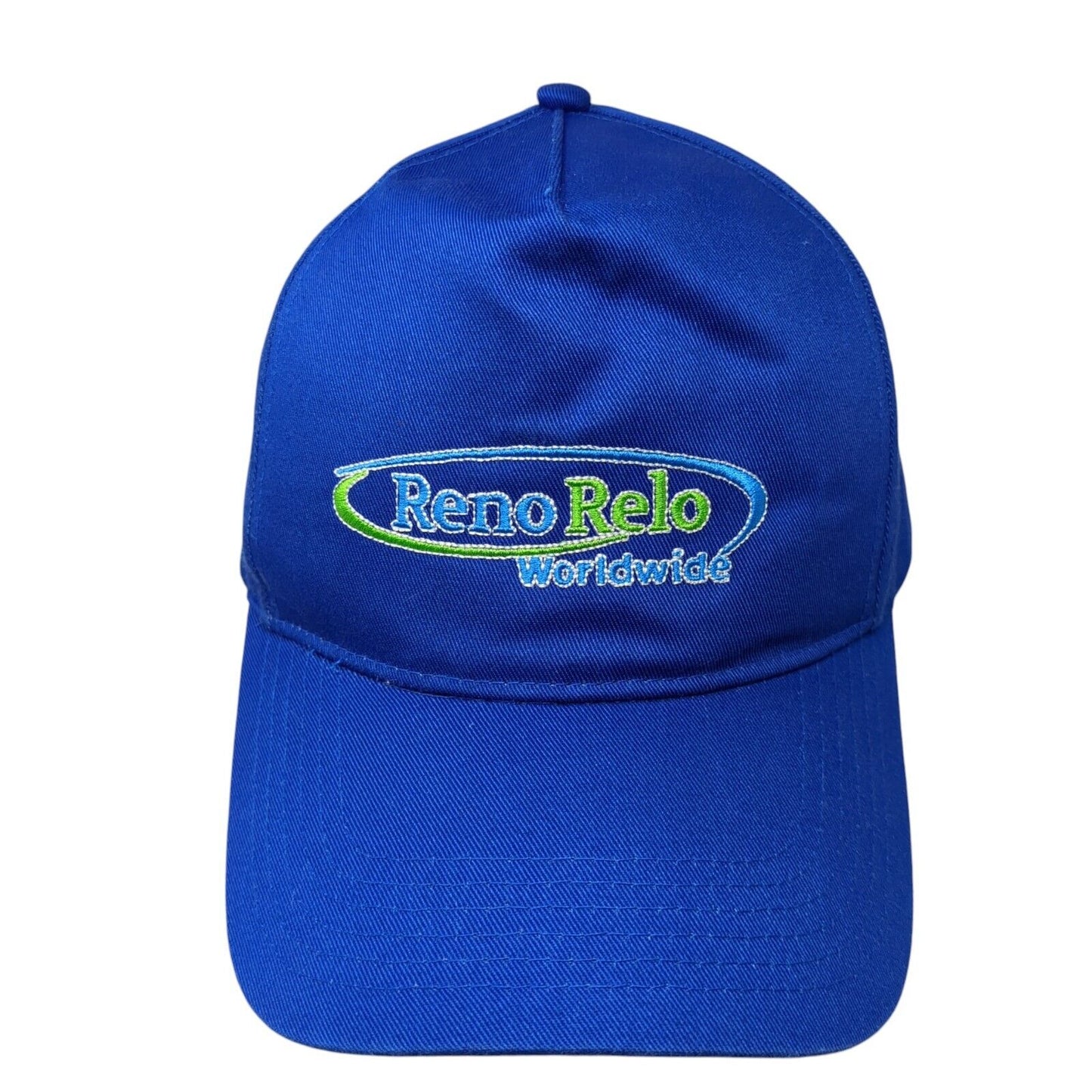 Reno Relo Worldwide Snapback Hat Blue One Size Adjustable Embroidered 6 Panel