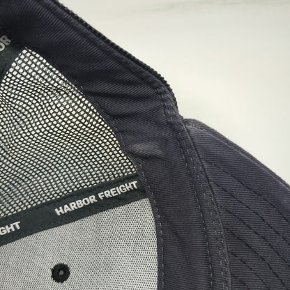 Harbor Freight Trucker Hat Gray One Size Mesh Snapback Patch Logo HFT Est 1977