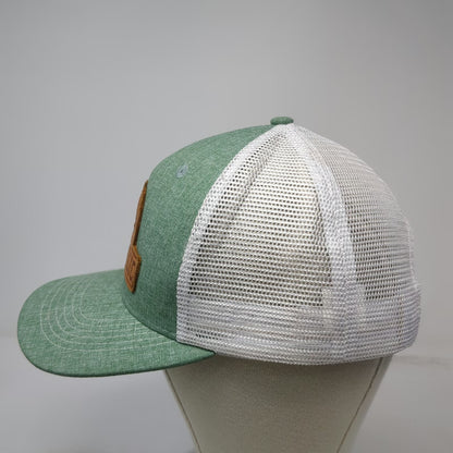 Arcadian Outfitters Trucker Hat Green One Size Snapback Mesh Leather Patch Rodeo