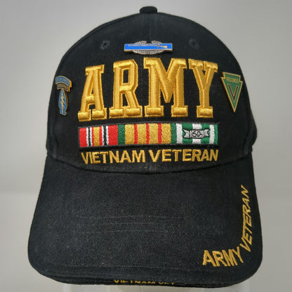 Rothco Army Vietnam Veteran Baseball Cap Black One Size Strapback Pins Hat