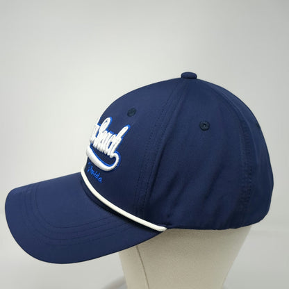 Free Style Baseball Cap Blue OSFM Strapback Clearwater Beach Florida Hat Rope