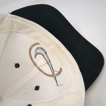 Nike Snapback White Black Swoosh Embroidered Circle Contrast Bill Hat Vintage