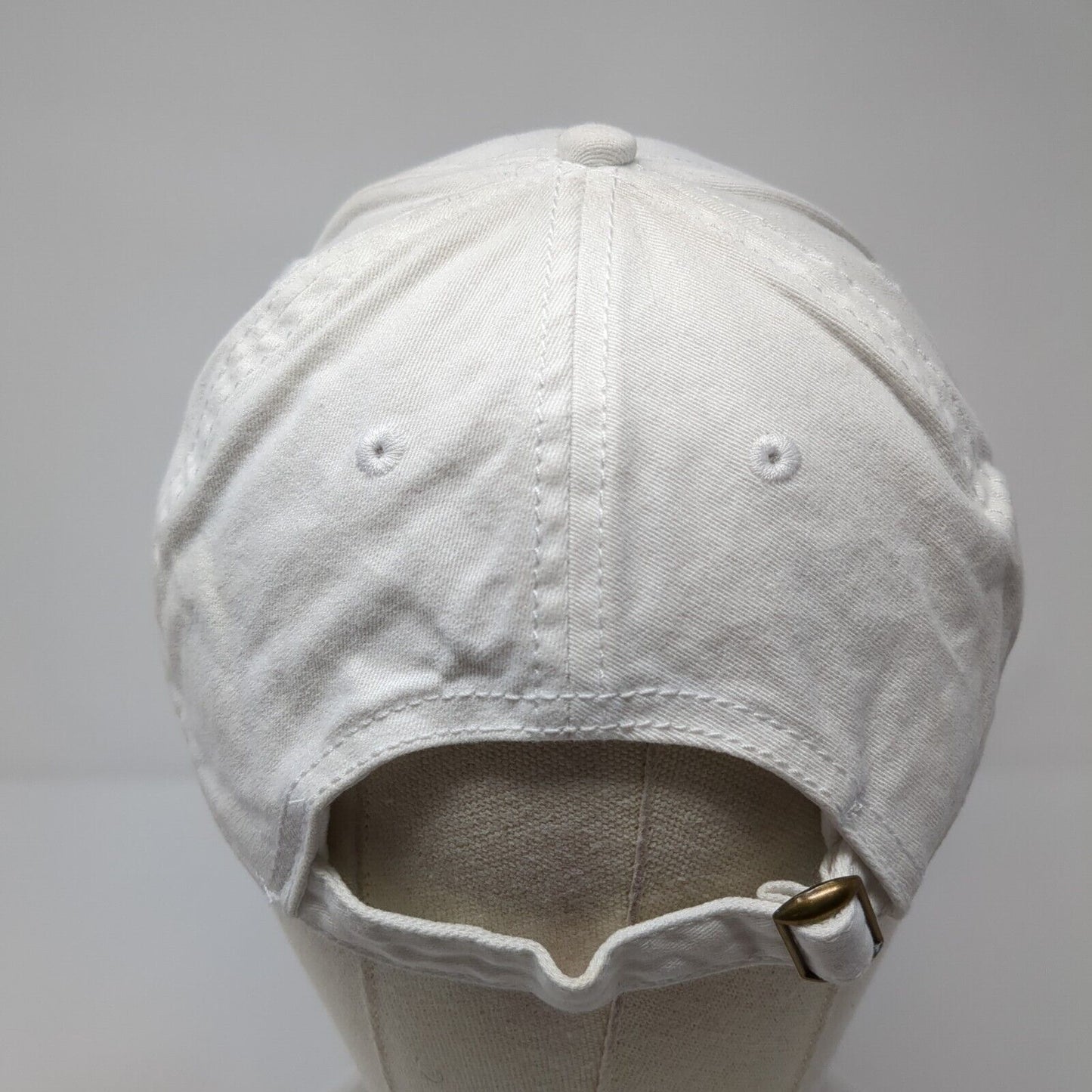Unbranded Slideback Hat White One Size Adjustable Vented Holes 6 Panel Blank