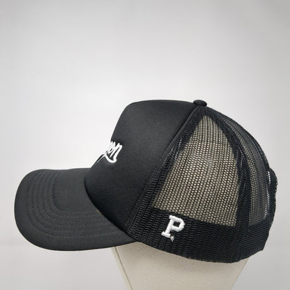 Oregon Snapback Frame Trucker Hat Black One Size Mesh Back AS Colour