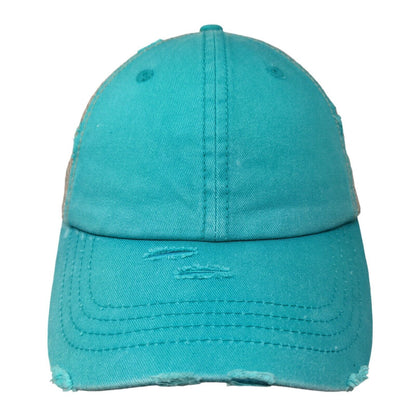 KB ETHOS Strapback Trucker Hat Ponytail Caps Multicolor OS Distressed Blank