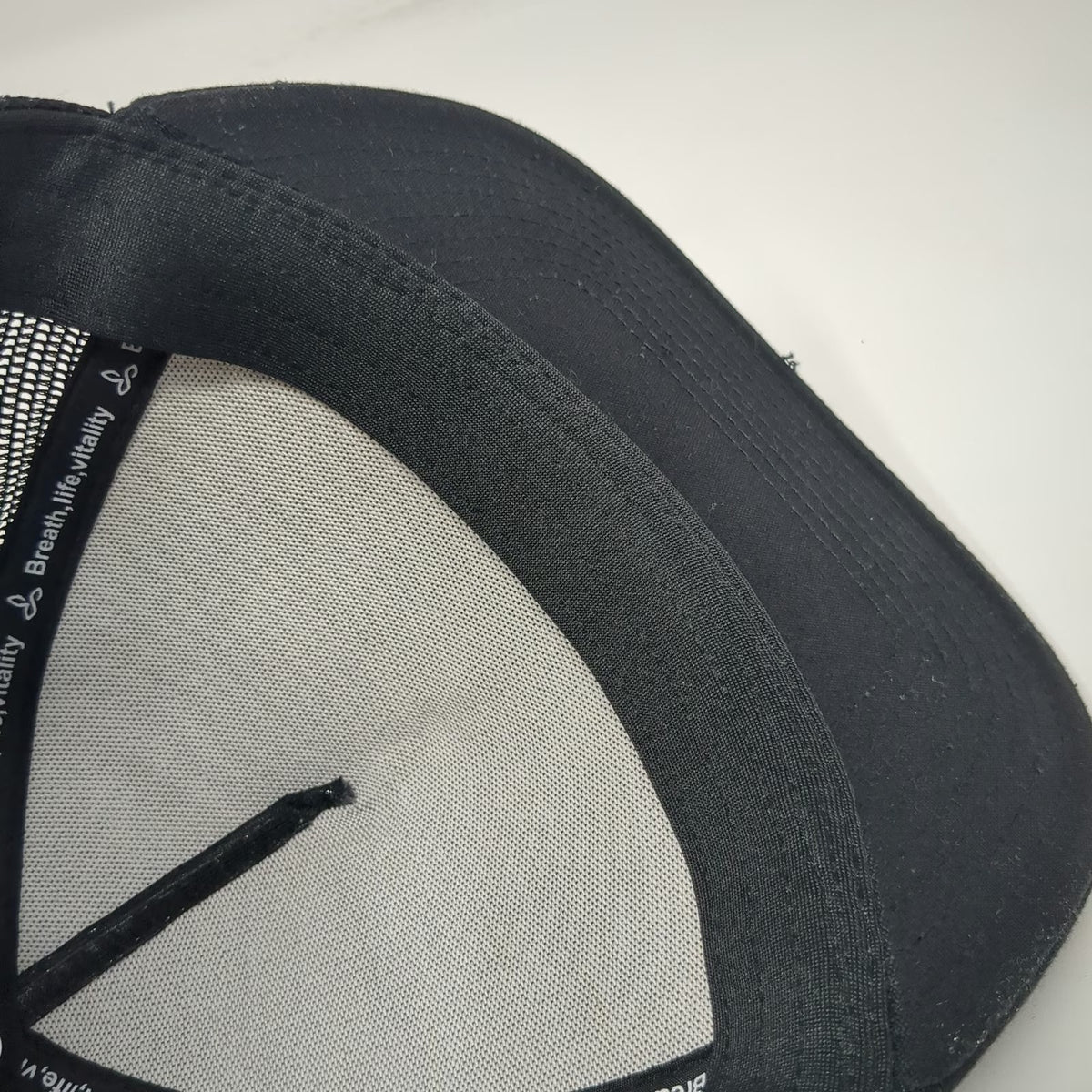 prAna Trucker Hat Black One Size Bear Hug Mesh Snapback Grey Pattern Outdoors