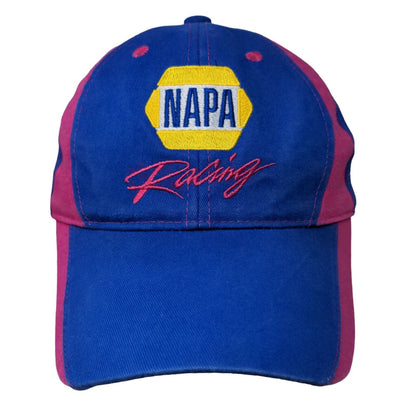 NAPA Racing Ron Capps #28 Martin Truex #56 Blue Pink Strapback Hat Breast Cancer