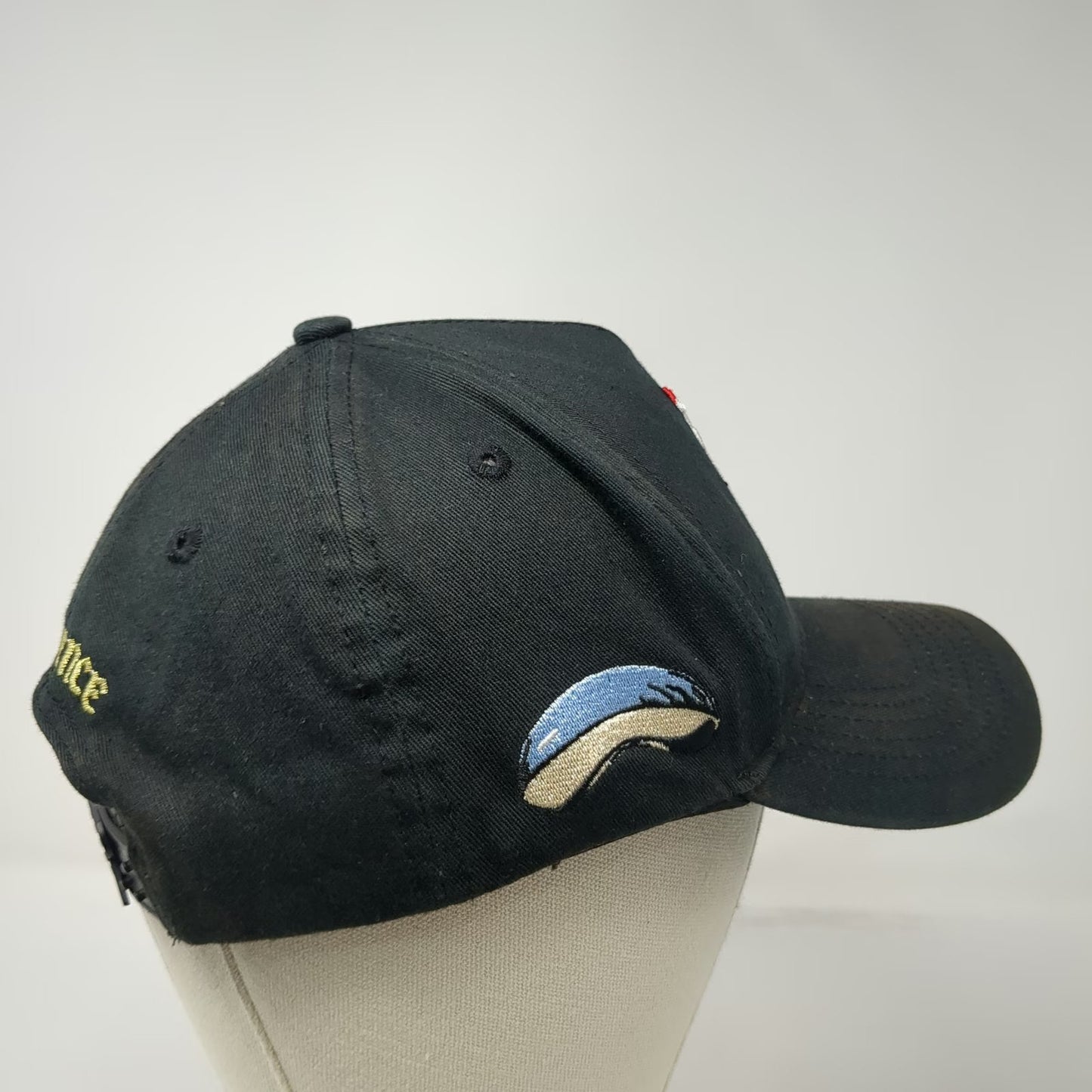 Reference 5 Panel Black One Size Hat Green Underbrim Snapback Parody Logo