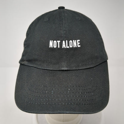 Not Alone YC Slideback Hat Black One Size Adjustable Embroidered 6 Panel Cotton