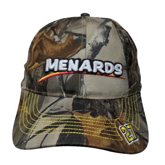 Menards Mens Strapback Hat Camo Adjustable Embroidered #27 Logo Brown