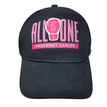 All Is One Knockout Cancer Hard Rock Pinktober Slideback Hat Black OS Adjustable