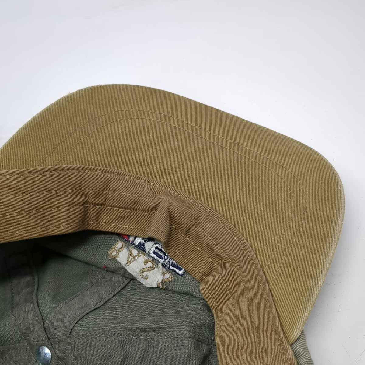 G.H. Bass & Co. Baseball Cap Green Nautical Flags Leather Slideback Hat Vintage