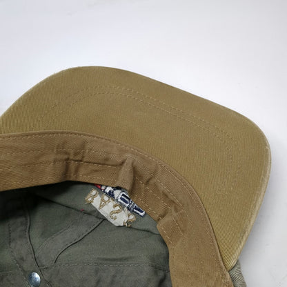 G.H. Bass & Co. Baseball Cap Green Nautical Flags Leather Slideback Hat Vintage