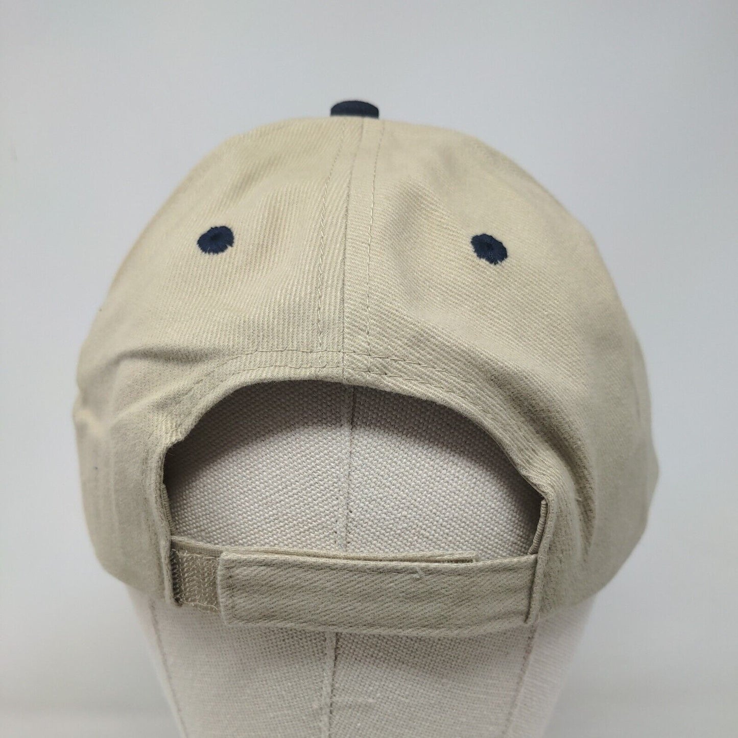 Otto Strapback Hat Tan OSFM Adjustable Vented Holes Adjustable 6 Panel Blank