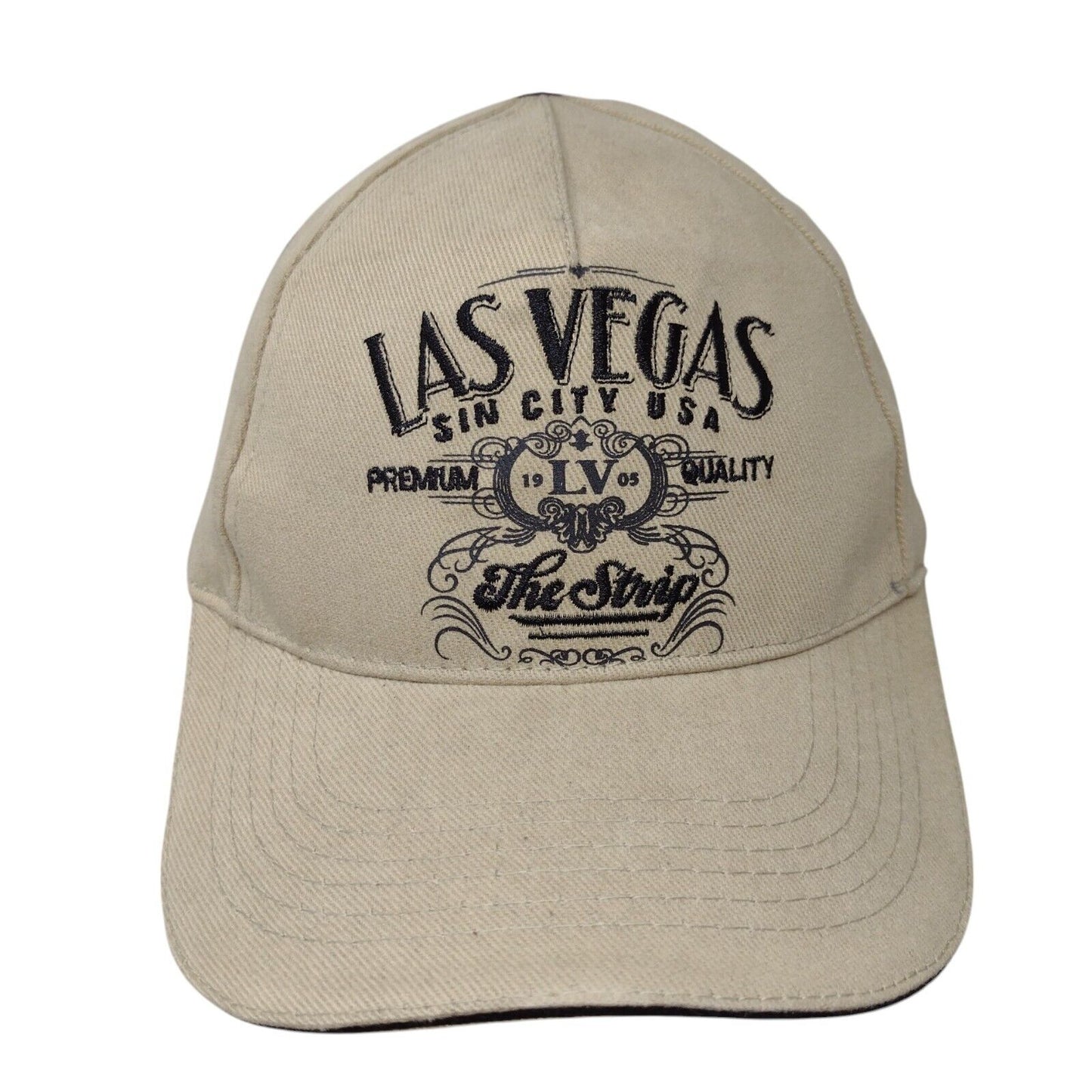 Las Vegas Sin City USA The Strip Strapback Hat Tan OSFA Adjustable 6 Panel