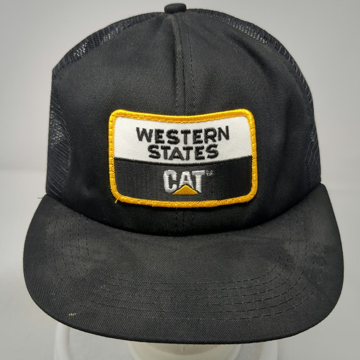 Tonkin Caterpillar Western States Trucker Hat Black Mesh Snapback Cat Vintage