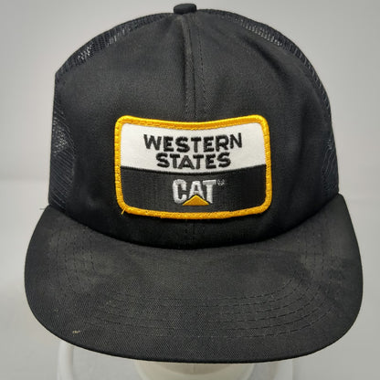 Tonkin Caterpillar Western States Trucker Hat Black Mesh Snapback Cat Vintage