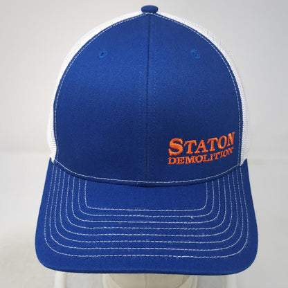 Richardson Trucker Hat Blue OSFM Staton Demolition Mesh Snapback Construction