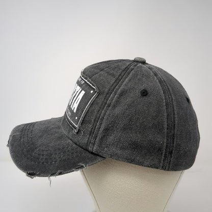 Dolphin Club 5 Panel Gray One Size Hat Croatia Patch Frayed Slideback Cotton