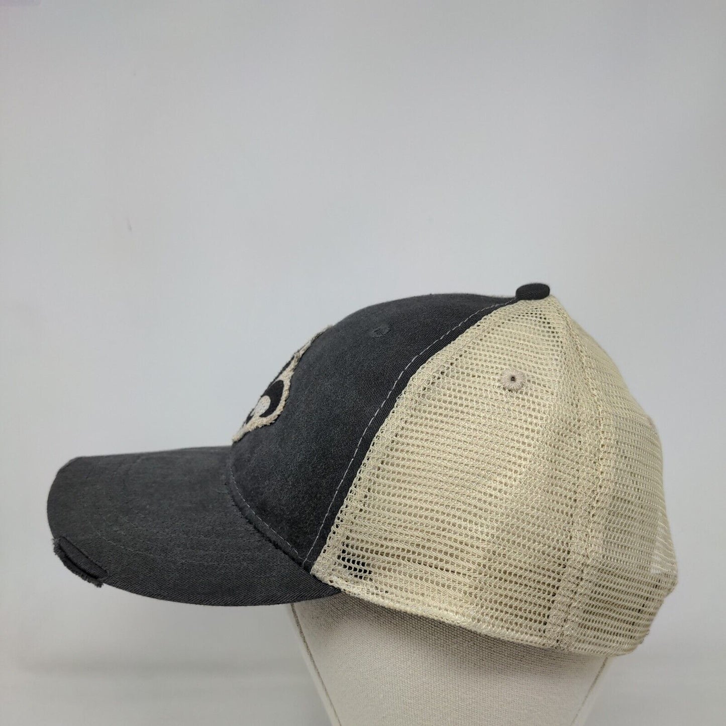 Fleur De Lis Snapback Trucker Hat Gray One size Adjustable Mesh Back Adams