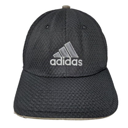 Adidas 3 Stripes Fitted Hat Black One Size Embroidered Logo Breathable